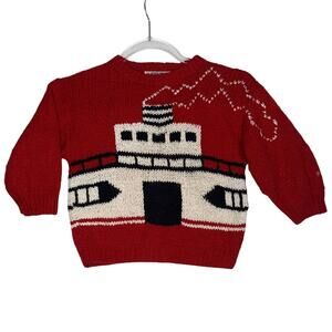 Katydid Martha’s Vineyard Lighthouse Sweater Kids Coastal Preppy 3-4T